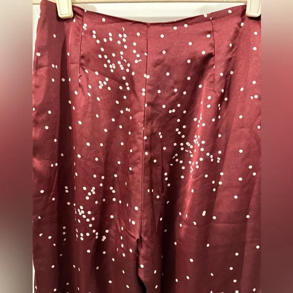 Line + Dot Burgundy Flared Pants - Picture 9 of 12